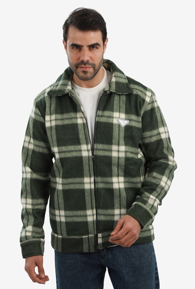 WHITE RABBIT Men’s Plaid Wool Blend Zip Jacket - Image 1